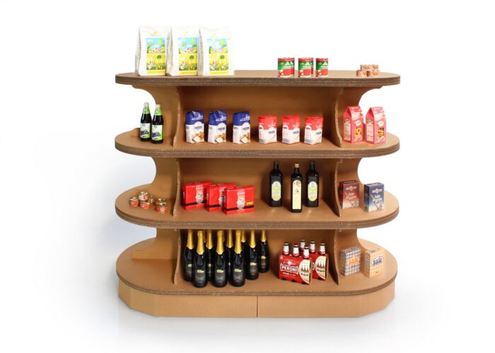 Espositore centrale per centro stanza in cartone 'Berta C'