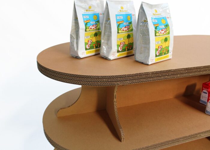 Espositori in cartone - Gondola centro stanza in cartone "Berta"