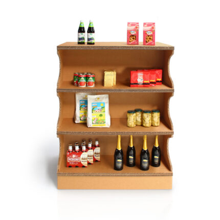 Modulo espositore a gondola lineare in cartone 'Berta L'