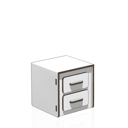 Home Stagin in cartone - comodino in cartone della linea home staging per allestimenti temporanei