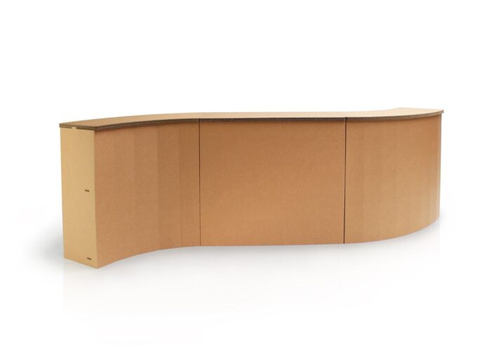 Arredo in cartone - reception ecologica in cartone per fiere e stand "Losa"