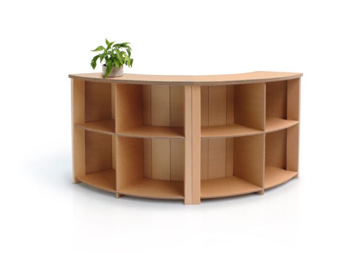 Arredo in cartone - reception ecologica in cartone per fiere e stand "Losa"