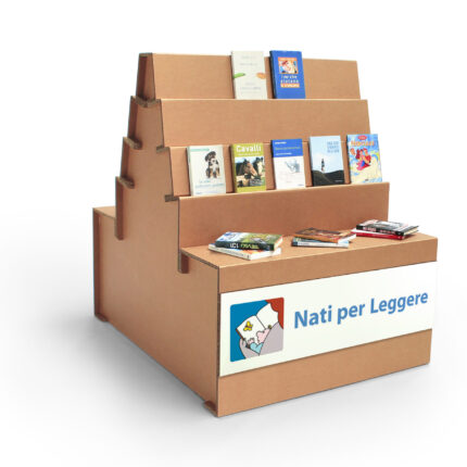 Espositore in cartone per libri 'Dosso'