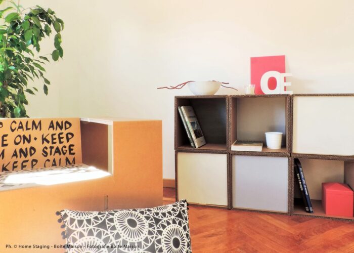 Home Staging in cartone - Allestimento di un immobile in vendita con arredi temporanei in cartone