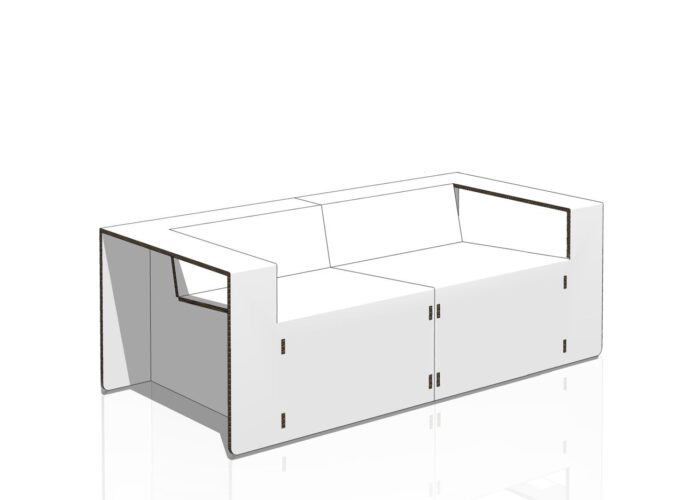 Home staging in cartone - Divanetto Zona Giorno Home Staging