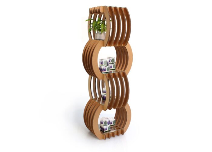 Espositore ecologico a vani in cartone 'Gelas'