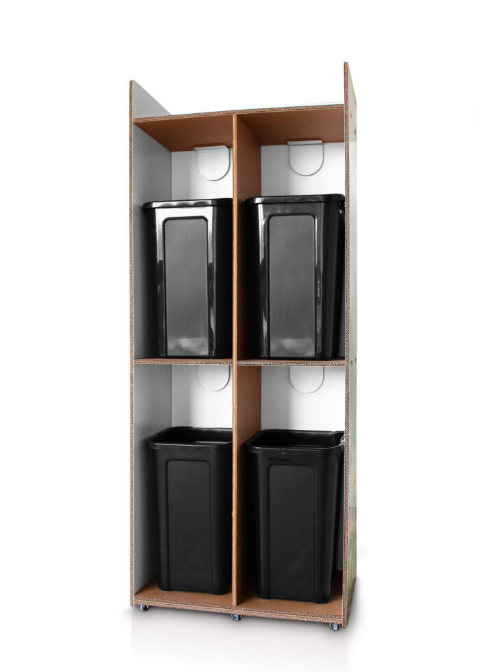 Differenziatore rifiuti in cartone per area vending