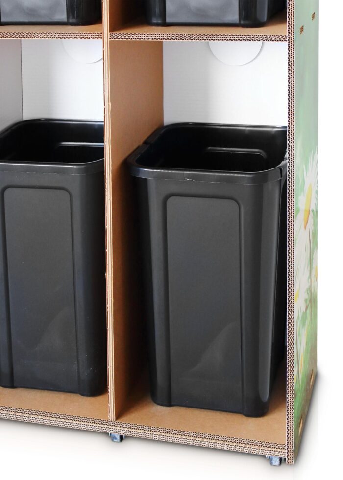Differenziatore rifiuti in cartone per area vending