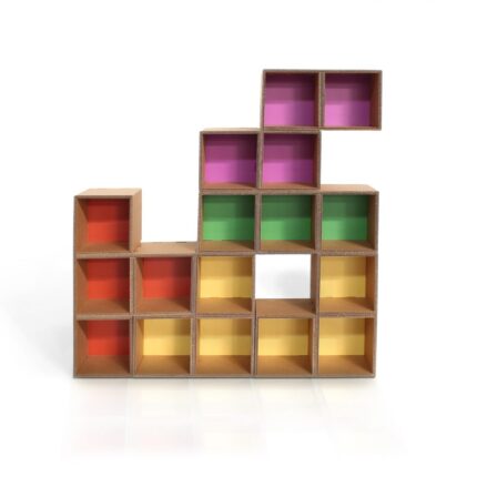 Lifi libreria in cartone tetris