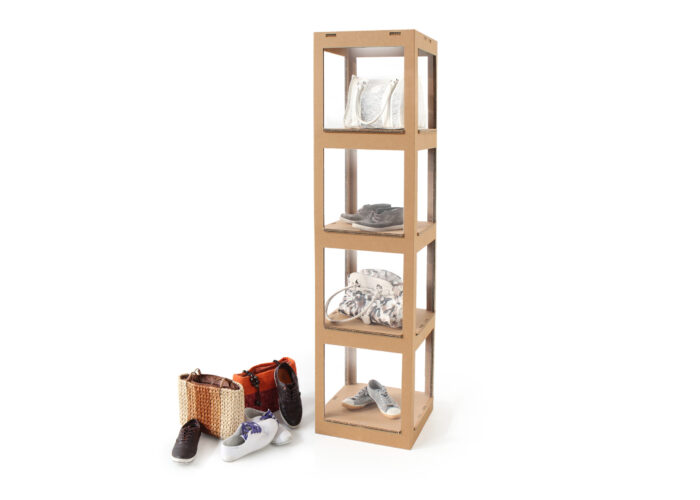 Espositore ecosostenibile a vetrina quadrato in cartone 'Lobba'