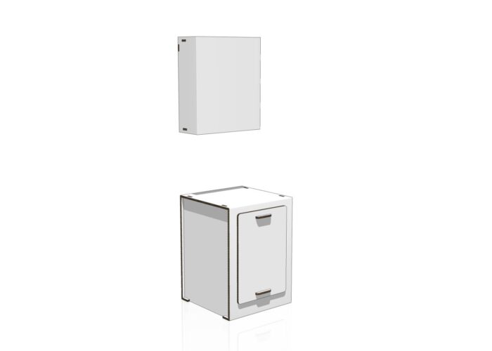 Home staging in cartone - Modulo Bifacciale da 60 + Pensile da 60 Cucina Classica Home Staging