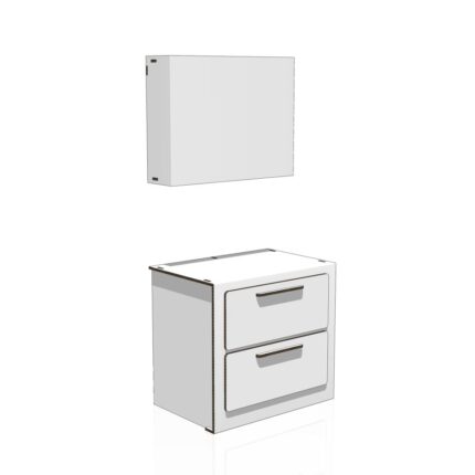 Home staging in cartone - Modulo Bifacciale da 90 + Pensile da 90 Cucina Classica Home Staging