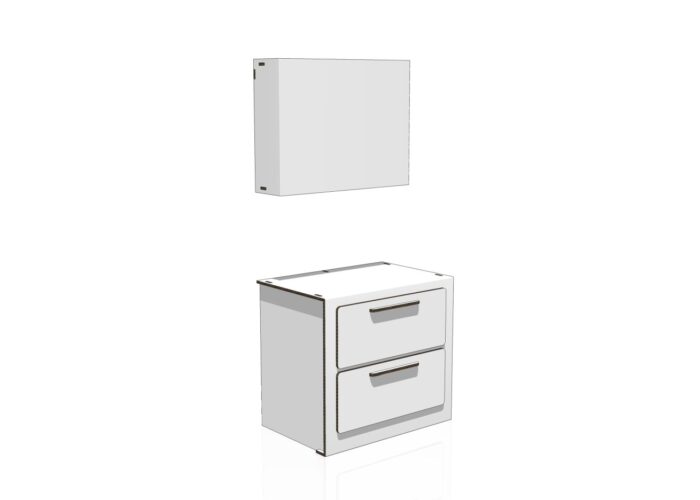 Home staging in cartone - Modulo Bifacciale da 90 + Pensile da 90 Cucina Classica Home Staging