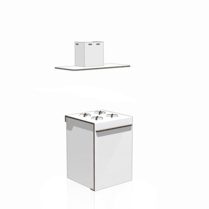 Home staging in cartone - Modulo da 60 + Cappa Fumaria Cucina Moderna Home Staging