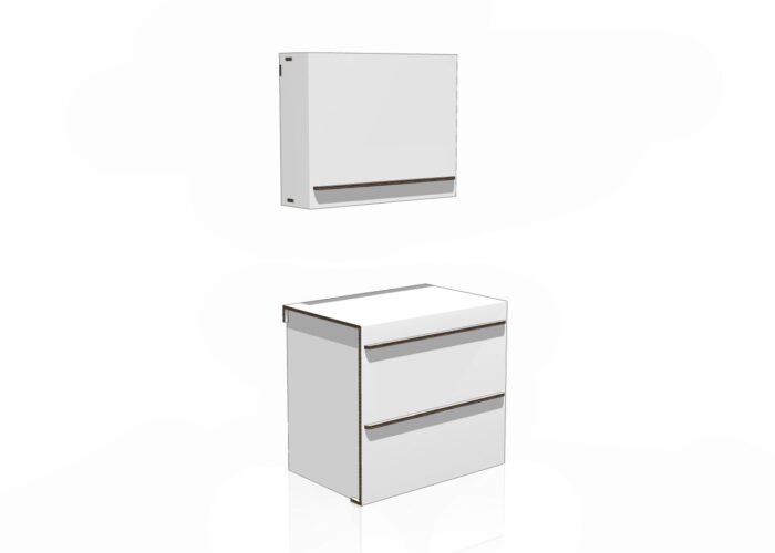 Home staging in cartone - Modulo da 90 + Pensile da 90 Cucina Moderna Home Staging