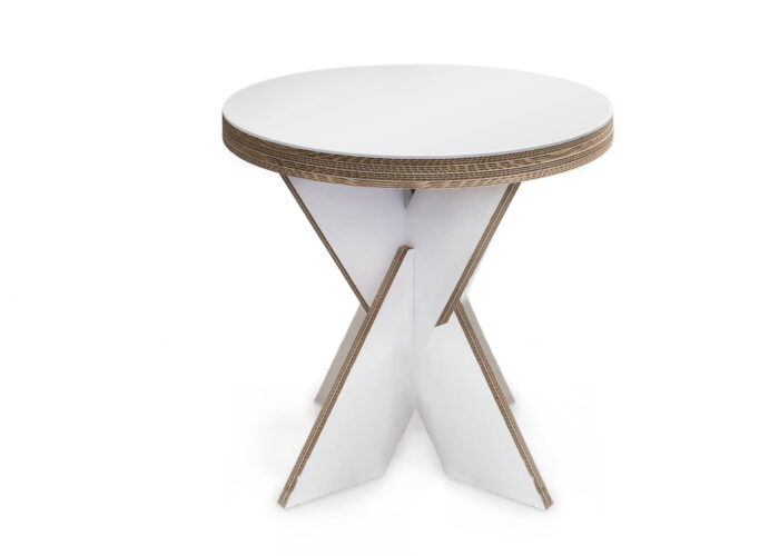 Tavolino basso in cartone con base ad incrocio 'Ortles'