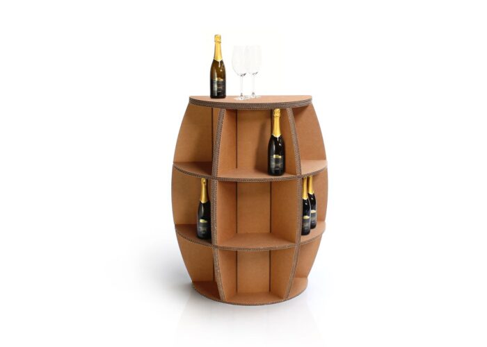 Portabottiglie in cartone a botte ' Rebbio 180'