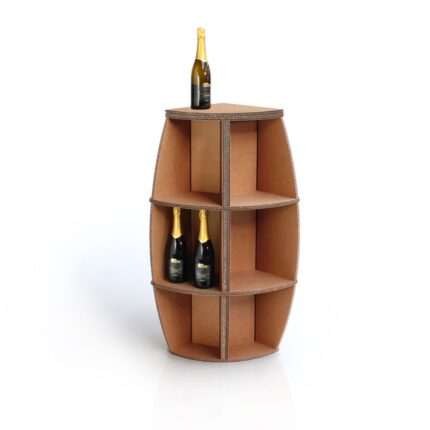 portabottiglie in cartone a botte 'Rebbio 90'