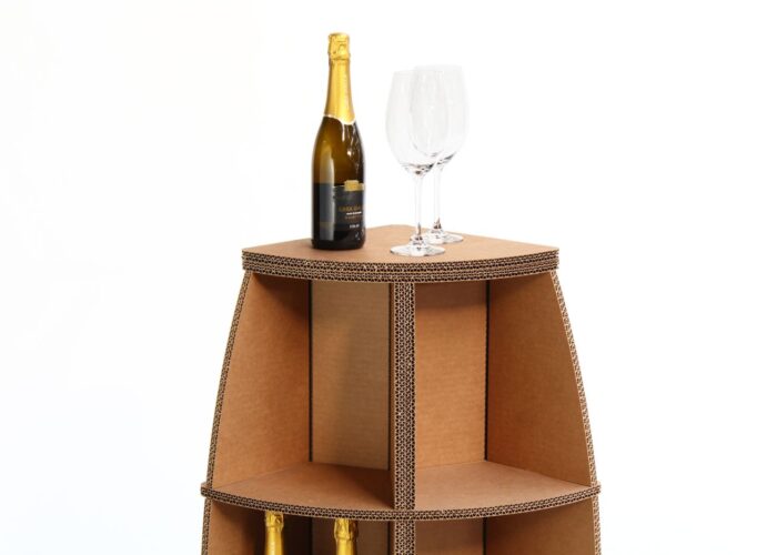 portabottiglie in cartone - espositore ecologico portabottiglie in cartone "Rebbio"