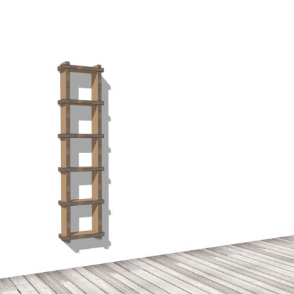 Modulo 5 vani per libreria a parete in cartone 'SEA 50'