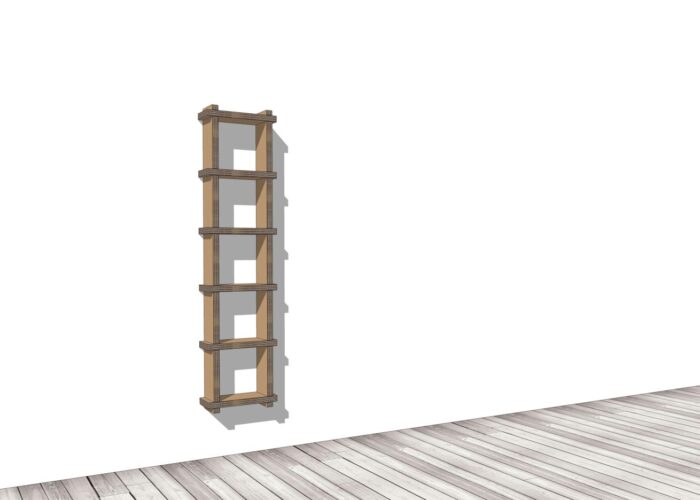 Modulo 5 vani per libreria a parete in cartone 'SEA 50'