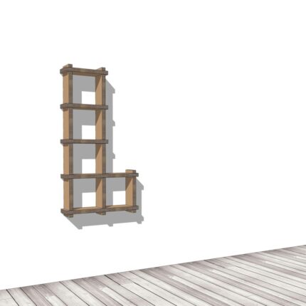 Modulo a L corta per libreria componibile a muro 'Sea L Small'