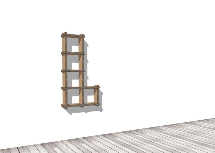 Modulo a L corta per libreria componibile a muro 'Sea L Small'