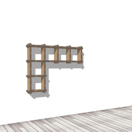 Modulo a L per libreria componibile a muro in cartone 'Sea L'