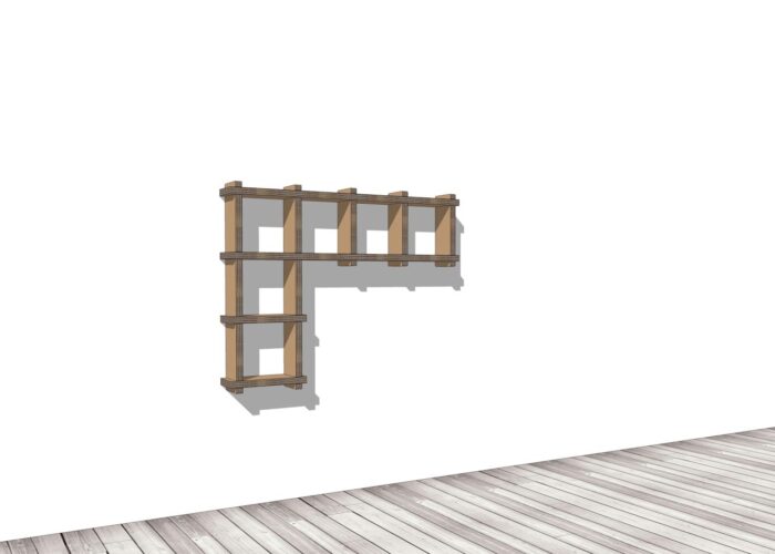 Modulo a L per libreria componibile a muro in cartone 'Sea L'