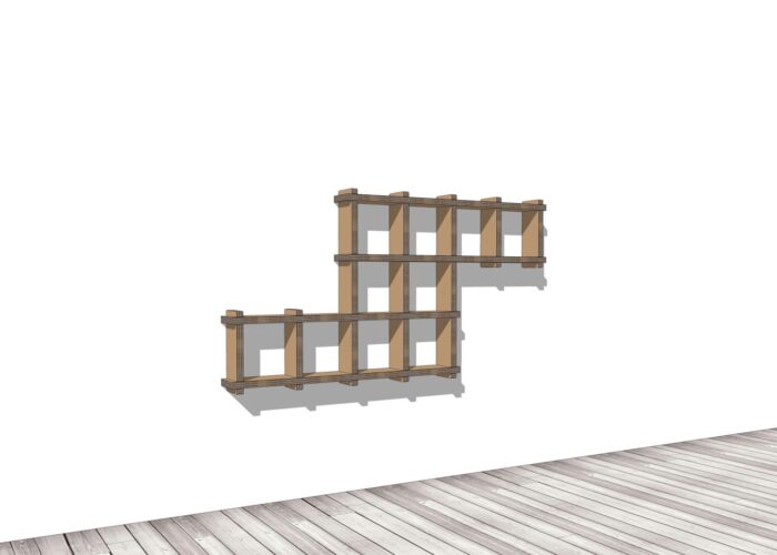 Modulo grande per libreria a muro in cartone modulare 'Sea S Maxi'