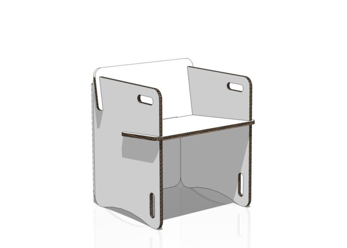 Home Stagin in cartone - Sedia ufficio alto in cartone della linea home staging per allestimenti temporanei