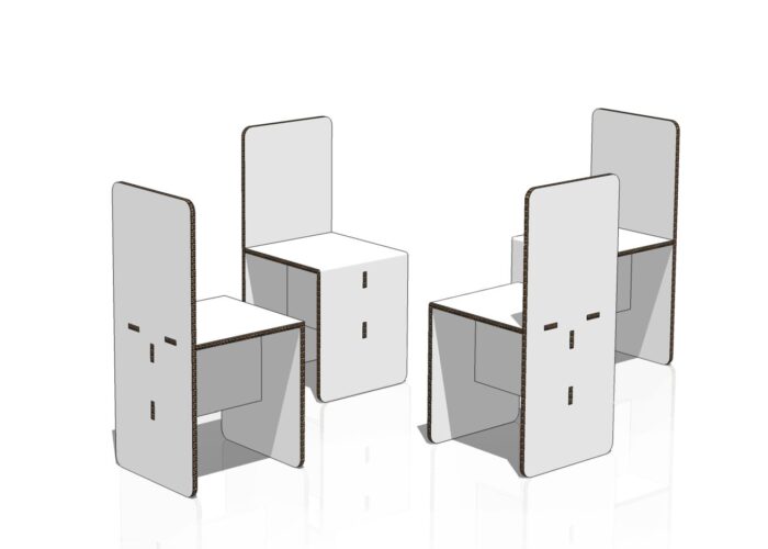 Home staging in cartone - Sedie Classiche x4 Cucina Home Staging