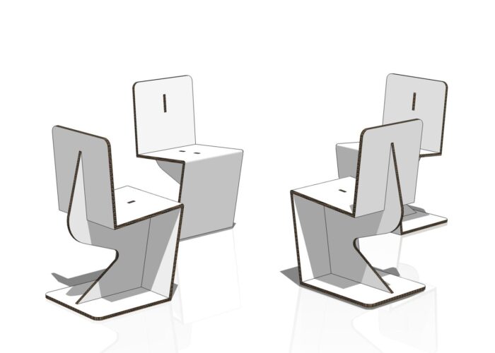 Home staging in cartone - Sedie Moderna x4 Cucina Home Staging