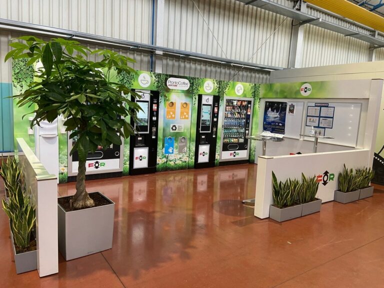 Allestimento area pausa aziendale Prontocoffee