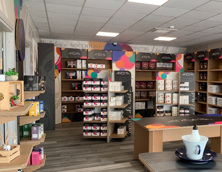 allestimento negozio per cialde da caffè