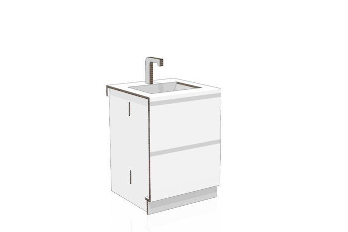 Modulo da 60 Lavandino stampato neutro