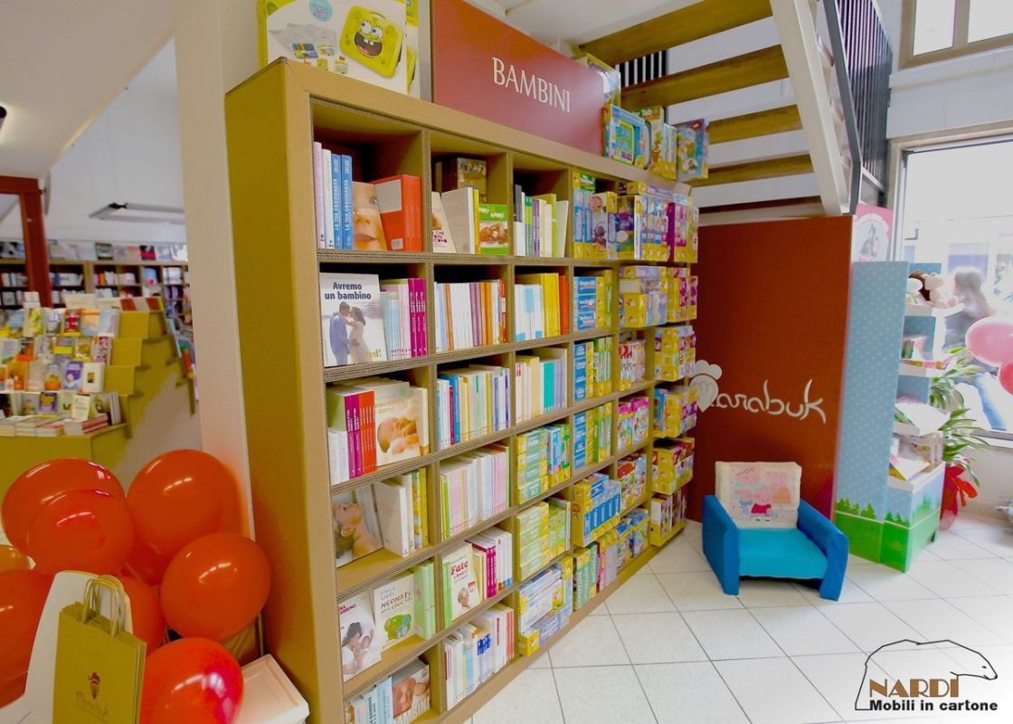 libreria in cartone per librerie