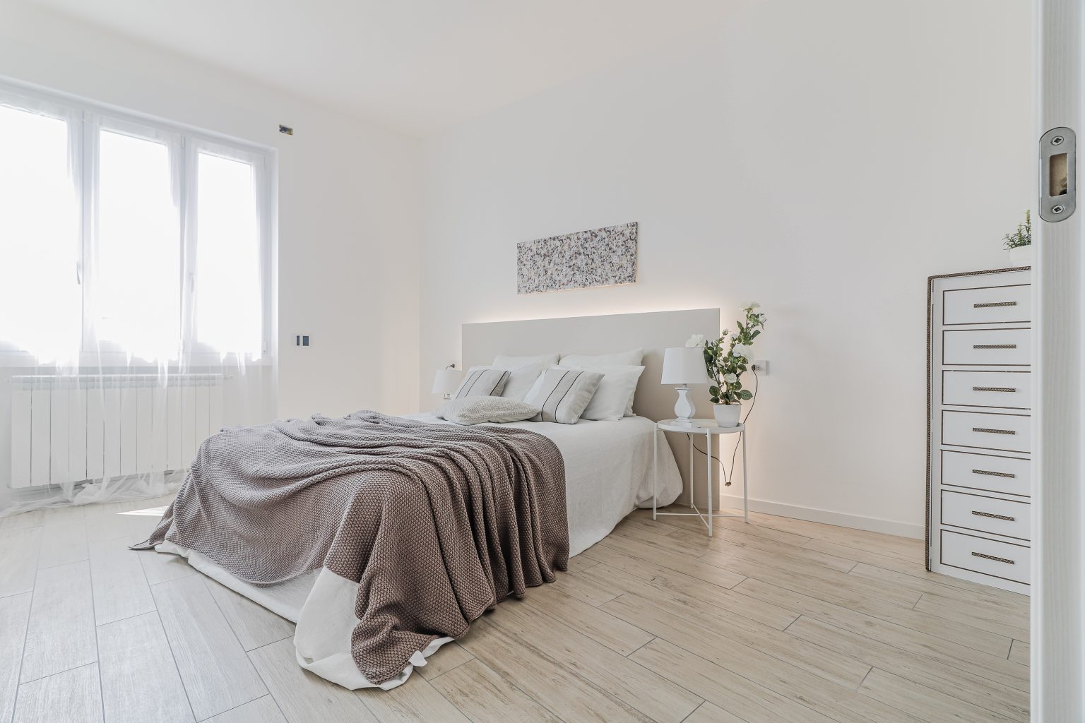 allestimento in cartone zona notte