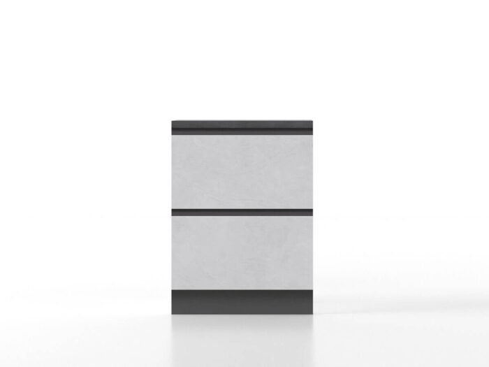 Cucina Pop Up Fronte Gres Top Antracite Base larga 60 con Cassettoni