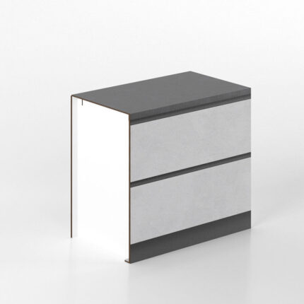 Cucina Pop Up Fronte Gres Top Antracite Base da 90