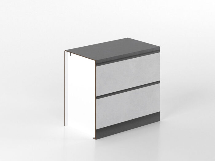 Cucina Pop Up Fronte Gres Top Antracite Base da 90