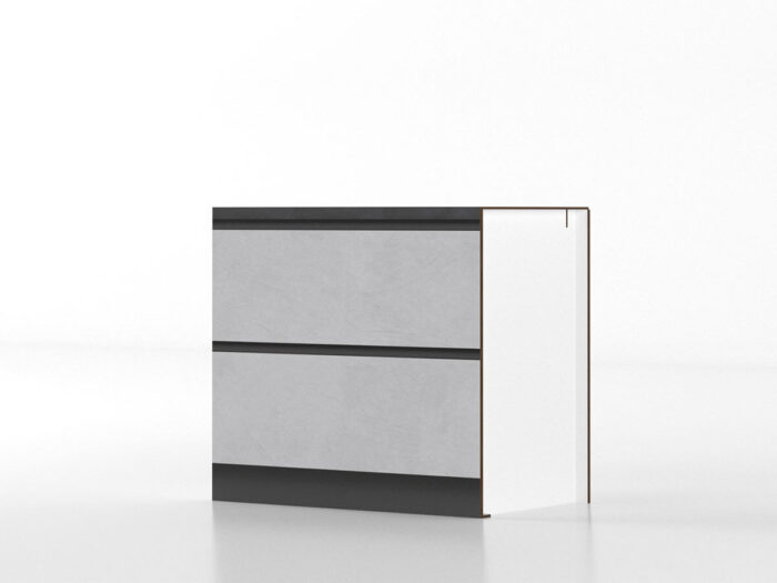 Cucina Pop Up Fronte Gres Top Antracite Modulo Base da 90