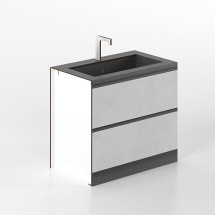 Cucina Pop Up Fronte Gres Top Antracite Base da 90 con Lavandino