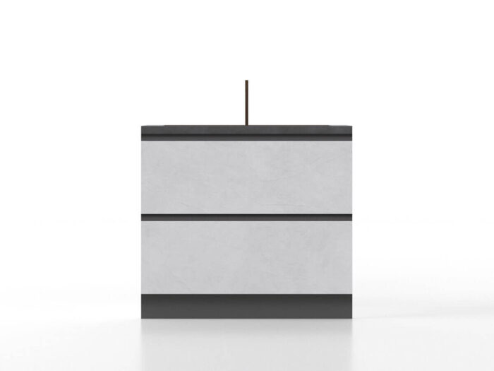 Cucina Pop Up Fronte Gres Top Antracite Base da 90 Lavandino