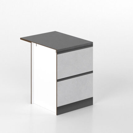 Cucina Pop Up Fronte Gres Top Antracite Base da 60 con piano Snack