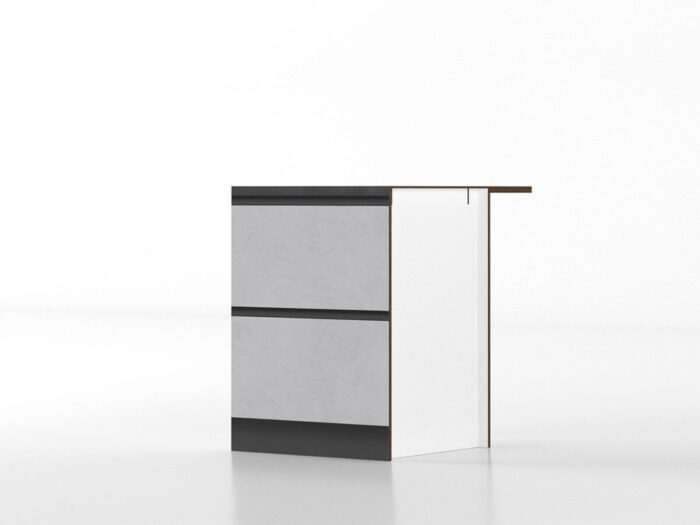 Cucina Pop Up Fronte Gres Top Antracite Base da 60 piano Snack