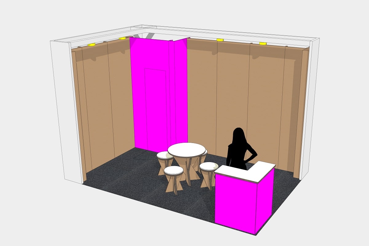 progettazione stand per fiera in cartone