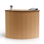 Banco reception fronte liscio curva estera 60° in cartone 'Losa E'