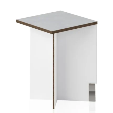 Base angolare 60 cm in cartone con stampa legno/pietra