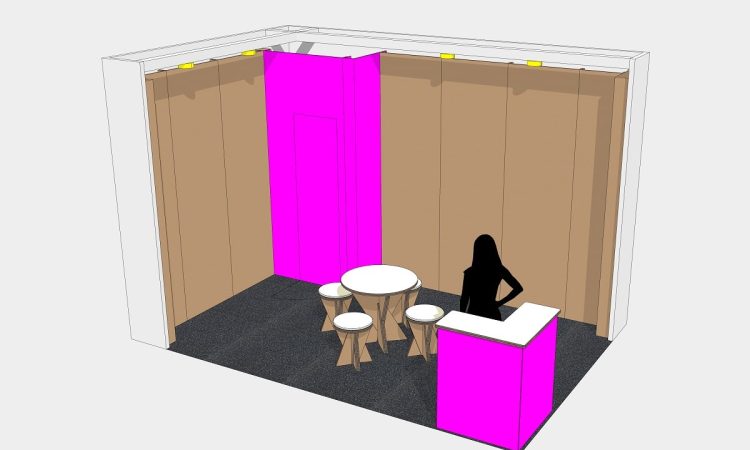 progettazione stand per fiera in cartone